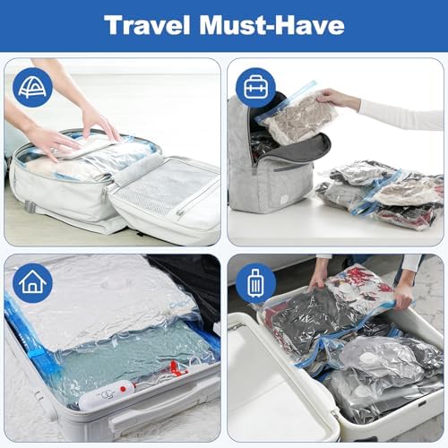 VMstr 12 Pack Travel Vacuum Storage Bags with USB Electric Pump, Compression Bags for Travel, Space Saver for Clothes and Clothing - Image 7