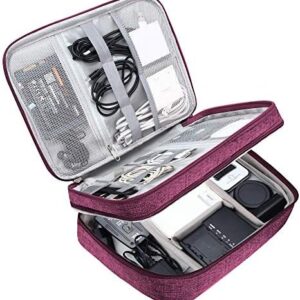 SELLYFELLY Electronic Bag Travel Cable Accessories Bag Waterproof Double Layer Electronics Organizer Portable Storage Case for Cable, Cord, Charger, Phone, Adapter, Power Bank, Kindle, Hard Drives