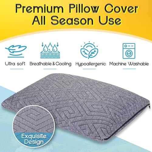 Travel Pillow for Sleeping Camping, Memory Foam Small Pillow with Breathable Cover for Backpacking, Airplane, Car (15.5 X 12 Inch) - Image 4