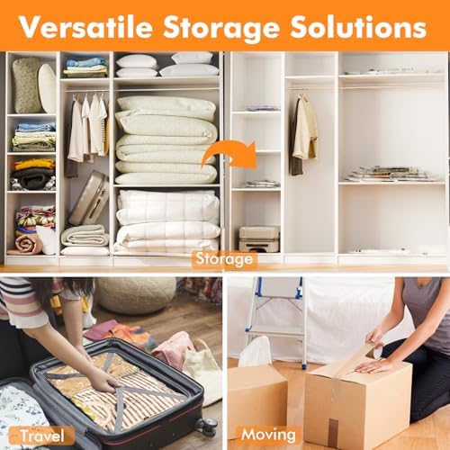 GONGSHI Vacuum Storage Bags, Space Saver Seal Bags For Clothing, Blankets, Comforters, Pillows, Clothes Storage,Travel Luggage,24 Combo-EPUMP - Image 5