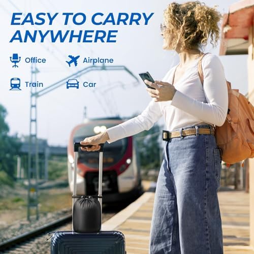 Travel Pillow, Travel Pillows for Sleeping Airplane, Removable Cover Neck Pillow with Adjustable Clasp, Memory Foam Neck Pillow Set with Eye Mask, Earplugs and Storage Bag (Dark Grey) - Image 7