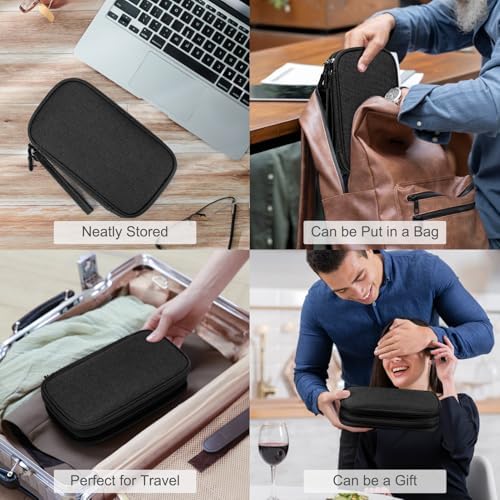 FYY Electronic Organizer, Travel Cable Organizer Bag Pouch Electronic Accessories Carry Case Portable Waterproof Double Layers Storage Bag for Cable, Cord, Charger, Phone, Earphone, Medium, Black - Image 7