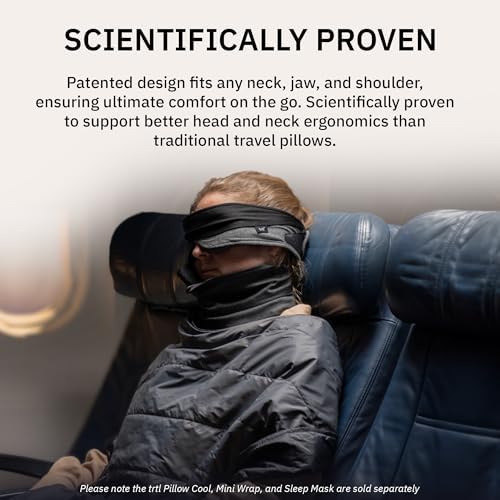 trtl Pillow - Scientifically Proven, Super Soft Neck Support Travel Pillow for Airplanes - Lightweight and Machine Washable - Ergonomic Design for Traveling on Flights, Cars, and Trains - Black - Image 7