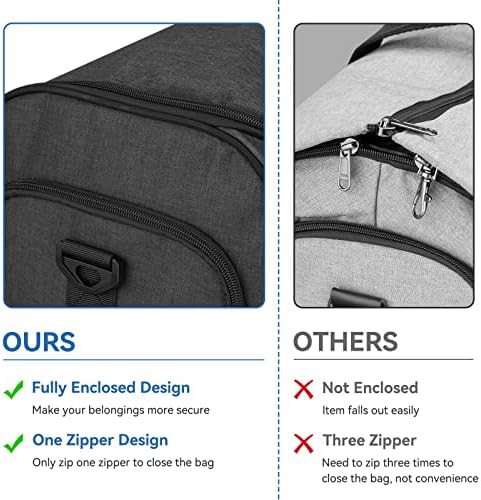 Garment Duffle Bags for Travel, Bukere Convertible Carry on Garment Duffel Bag for Men Women, Shoe Compartment, 2 in 1 Hanging Dress Suitcase Suit Travel Bags, Midnight Grey - Image 5