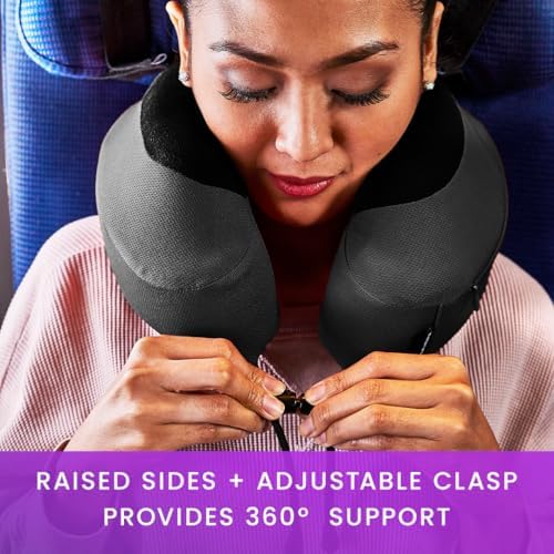 Cabeau Airplane Travel Pillow for Long Flights - Evolution S3 - Supportive Memory Foam with Seat Straps to Secure Your Head and Neck and Provides 360° Support (Steel Grey) - Image 5