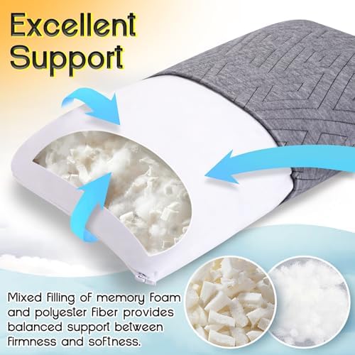 Travel Pillow for Sleeping Camping, Memory Foam Small Pillow with Breathable Cover for Backpacking, Airplane, Car (15.5 X 12 Inch) - Image 3