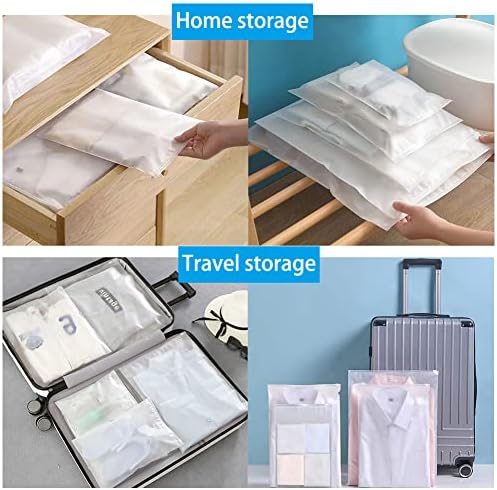Belit 20 Pcs Travel Luggage Organizer Bags, 4 Sizes Packaging Bags for Clothing, Cosmetics, Toiletries, Reusable Plastic Zipper Bags for Hospital Bag, Travel Storage, Home Storage - Image 6