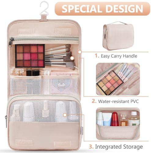 10 Set/8 Set Packing Cubes for Travel, Gifts for Women Mom,Anti-Tearing Suitcase Organizer for Luggage with Shoe & Hanging Toiletry Bag,OlarHike Vacation Essentials & Accessories for Cruise Ship,Cream - Image 3