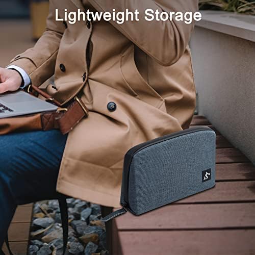 Small Electronics Organizer Travel Case – Slim Travel Cable Pouch for Small Tech Accessories, Cords, Chargers, Earbuds – Lightweight Mini Tech Bag for Backpack, Business, Travel (Blue) - Image 6