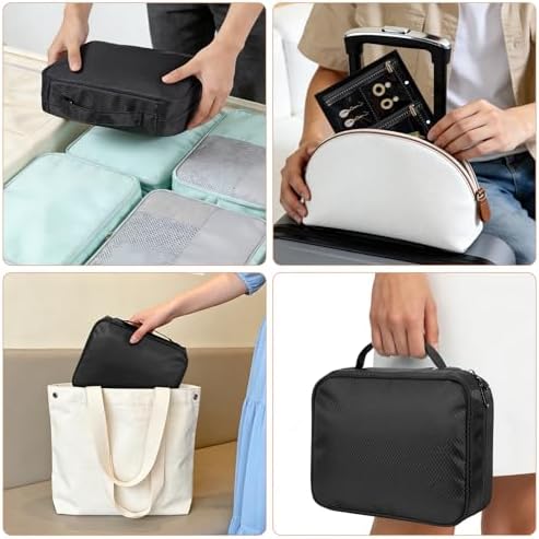 sanipoe Jewelry Organizers and Storage, Jewelry Case Organizer with 28 Pcs Clear Zipper Velvet Pouches, Jewelry Organizer Bag for Traveling Necklace, Earrings, Rings, Bangle, Bracelet and Watch - Image 6