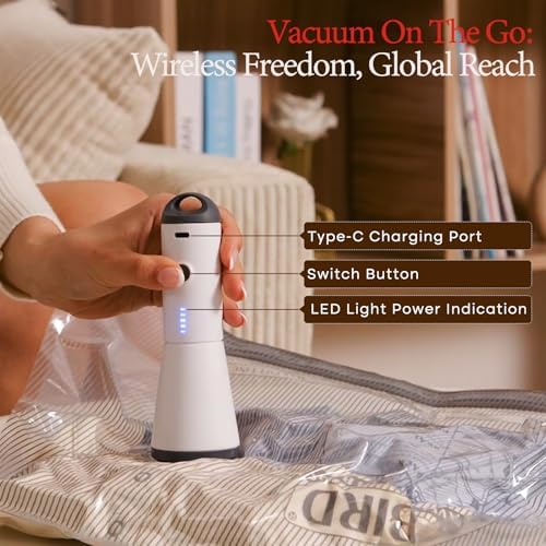 Vacuum Bags for Travel with Rechargeable air Pump, Carry-on Size Compression Packing Bags for Luggage and Suitcase, Space Saver for Clothes and Clothing 15 Combo Travel Size - Image 2