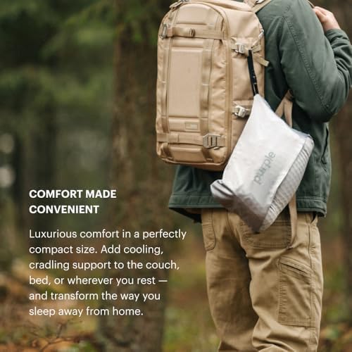 Purple Harmony Anywhere Pillow - Travel/On-The-Go, Hex Grid & Talalay Latex Core - No Pressure Support, Stays Cool, Compact & Lightweight for Easy Travel - Image 2