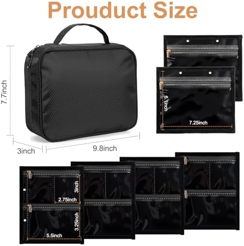 sanipoe Jewelry Organizers and Storage, Jewelry Case Organizer with 28 Pcs Clear Zipper Velvet Pouches, Jewelry Organizer Bag for Traveling Necklace, Earrings, Rings, Bangle, Bracelet and Watch - Image 2