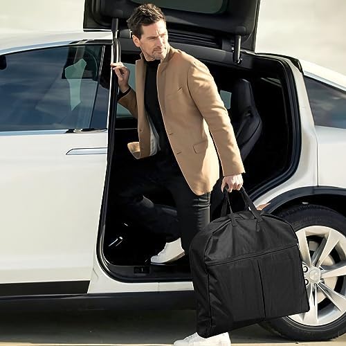 SLEEPING LAMB Heavy Duty Garment Bag for Travel, 43''Waterproof Suit Bag for Men Travel and Foldable Carry On Garment Bag for Hanging Clothes with Large Pocket in Business Trip, Black - Image 7