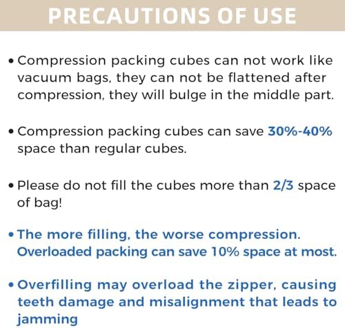 BAGAIL 4 Set/6 Set/8 Set Compression Packing Cubes Travel Accessories Expandable Packing Organizers (Half Mesh, 6-Black) - Image 8