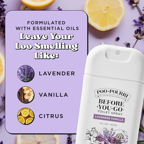 Poo-Pourri Before-You-Go Pocket Toilet Spray, Travel Essentials, Lavender Vanilla, 1 Fl Oz, Up to 50 Uses, On-The-Go Bathroom Odor Deodorizer with Essential Oils, TSA Approved Size - Image 6