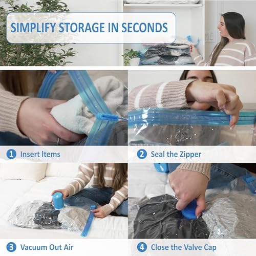 Cozy Essential 10 Pack Travel Vacuum Storage Bags with Rechargeable Wireless Electric Pump for Luggage, Suitcase, Carry-on Size Vacuum Seal Compression Space Saver Bags for Clothes and Clothing Travel - Image 7