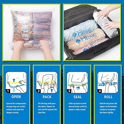 12 Compression Bags for Travel Essentials, Vacuum Packing Space Saver Bags for Cruise Accessories (12-Travel) - Image 5