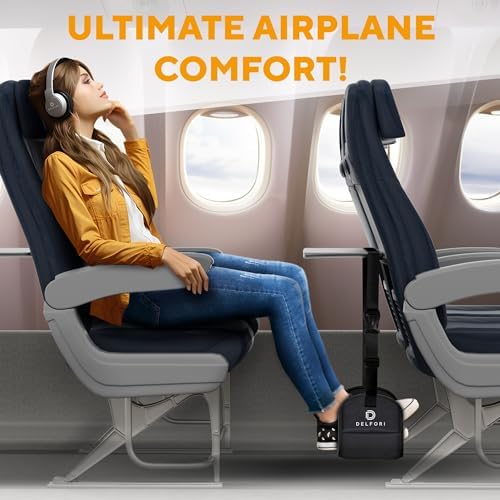 Portable Airplane Footrest for Airplane Travel - Comfortable Foot Hammock w/Memory Foam & Hardboard for No Feet Clashing - Ideal for Pain and Swelling Relief - Travel Essentials to Relax Your Feet - Image 2
