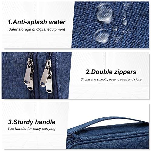 SELLYFELLY Electronic Bag Travel Cable Accessories Bag Waterproof Double Layer Electronics Organizer Portable Storage Case for Cable, Cord, Charger, Phone, Adapter, Power Bank, Kindle, Hard Drives - Image 5