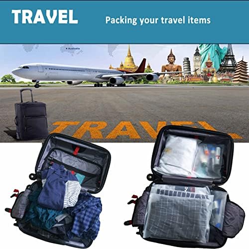 (20 pcs Value Pack) Travel Luggage Organizer Bags, Assorted Sizes, 4Mil Resealable Slider Zip Plastic Clothing Packaging, Frosted Travel/Home Storage and organizing Pouches, Space Saver Bag - Image 5