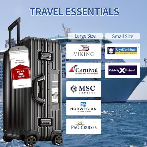 6 Pack Luggage Tags Travel Essentials & Cruise Essentials for NCL, Princess, Carnival, Royal Caribbean & Celebrity Cruise Ships by SEAVILIA - Image 3