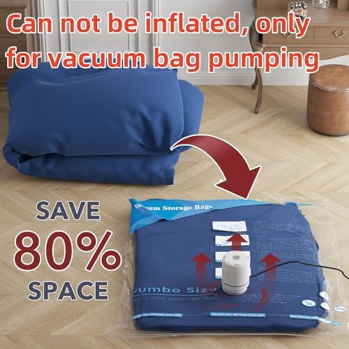 GONGSHI Vacuum Storage Bags, Space Saver Seal Bags For Clothing, Blankets, Comforters, Pillows, Clothes Storage,Travel Luggage,24 Combo-EPUMP - Image 7