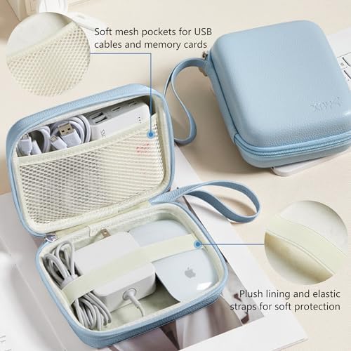 Charger Case for Macbook, Portable Tech Electronic Organizer Bag,Travel Storage Pouch for Laptop Accessories, MacBook Power Adapter, Charging Cords, USB Drives, Power Bank (Blue, L) - Image 3