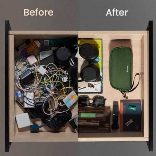 tomtoc Electronics Organizer Travel Case, Water Resistant Travel Bag Cable Organizer for Essentials, Tech Pouch Accessories Carry Storage for Cord, Phone, Cables, Airpods, USB Flash Drive, Daily Items - Image 9