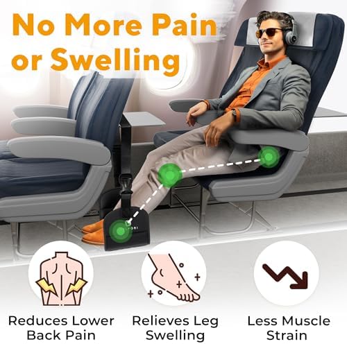 Portable Airplane Footrest for Airplane Travel - Comfortable Foot Hammock w/Memory Foam & Hardboard for No Feet Clashing - Ideal for Pain and Swelling Relief - Travel Essentials to Relax Your Feet - Image 3