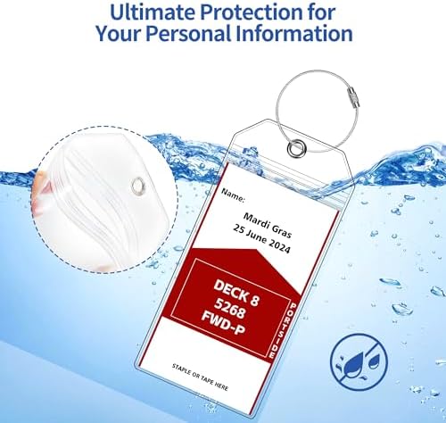 6 Pack Luggage Tags Travel Essentials & Cruise Essentials for NCL, Princess, Carnival, Royal Caribbean & Celebrity Cruise Ships by SEAVILIA - Image 5