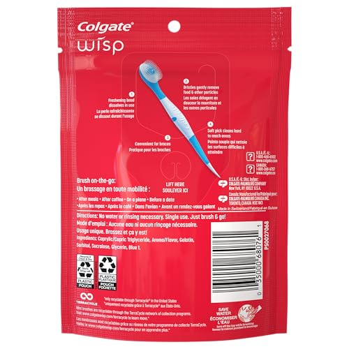 Colgate Max Fresh Wisp Disposable Mini Travel Toothbrushes, Peppermint, 24 Count (Pack of 4) - Image 9