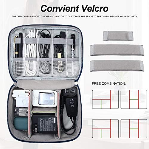 SELLYFELLY Electronic Bag Travel Cable Accessories Bag Waterproof Double Layer Electronics Organizer Portable Storage Case for Cable, Cord, Charger, Phone, Adapter, Power Bank, Kindle, Hard Drives - Image 6