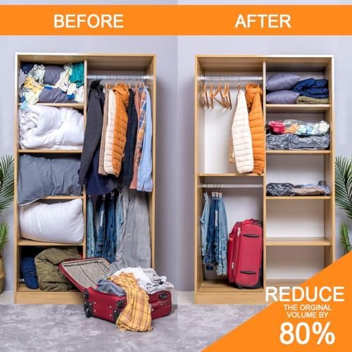 GONGSHI Vacuum Storage Bags, Space Saver Seal Bags For Clothing, Blankets, Comforters, Pillows, Clothes Storage,Travel Luggage,24 Combo-EPUMP - Image 6