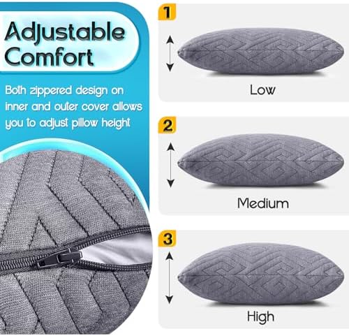 Travel Pillow for Sleeping Camping, Memory Foam Small Pillow with Breathable Cover for Backpacking, Airplane, Car (15.5 X 12 Inch) - Image 8