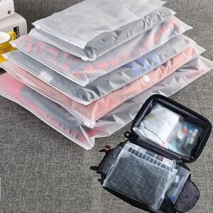(20 pcs Value Pack) Travel Luggage Organizer Bags, Assorted Sizes, 4Mil Resealable Slider Zip Plastic Clothing Packaging, Frosted Travel/Home Storage and organizing Pouches, Space Saver Bag